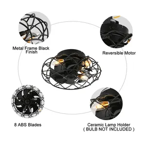 New Spot Goods Cheap Price Ceiling Fan Chandelier 18 Inch 3 Abs Blade Ceiling Fan Light
