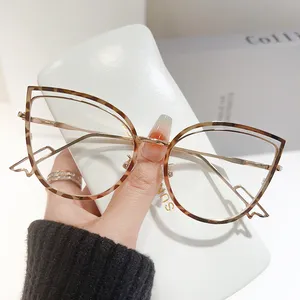 Vogue cateye roxo cinza lentes anti azul luz metal lunettes meninas sombra luxo senhoras fotocromático óculos