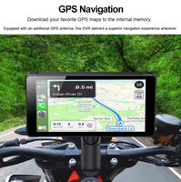 Écran tactile GPS Navigation voiture/moto sans fil pour Bluetooth Carplay Android Auto caméra étanche AI aide à l'inversion