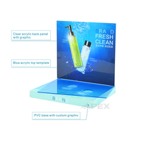 APEX présentoir cosmétique de soins de la peau en PVC acrylique portable pliable personnalisé avec lumière LED support de comptoir de surface polie