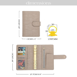 <span class=keywords><strong>Carpeta</strong></span> de Anillas A6 de Piel Saffiano Epi Personalizada de Hongbo, la Más Vendida, en 27 Colores, con 6 Anillas Doradas, para Regalo Escolar u Oficina - Product Image 4