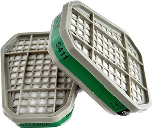 Masque respiratoire réutilisable demi-visage K1 pour l'ammoniaque et les dérivés d'ammoniaque organique, filtre à gaz, cartouche chimique - Product Image 1