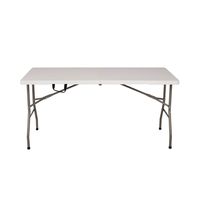 Table pliante portable moderne de 152 cm (5 pieds) en plastique moulé par soufflage, économique, pour la formation, les réunions, les banquets, la location et les repas hospitaliers