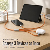 Kabel Pengisi Daya 3 in 1 Grosir Multi USB Type C Micro USB USB-A Kabel Data Silikon Pengisian Cepat untuk Ponsel Tablet