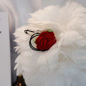 Bán Buôn Handmade Đa Đầu Crochet Dệt Kim Hoa Hồng Lá Nhà Bảng Trang Trí Nhân Tạo Hoa Valentine Của Ngày Phục Sinh - Product Image 6