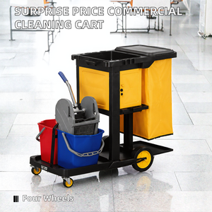 <span class=keywords><strong>Chariot</strong></span> <span class=keywords><strong>de</strong></span> ménage commercial AF08170K avec seau essoreur, grand sac et roues pour le <span class=keywords><strong>nettoyage</strong></span> hôtelier - Product Image 2