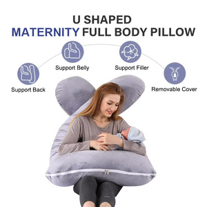 Oreiller de grossesse en forme de U, personnalisé OEM/ODM, doux <span class=keywords><strong>pour</strong></span> la peau, soutien du corps et de la taille, <span class=keywords><strong>pour</strong></span> la mère et le bébé - Product Image 3