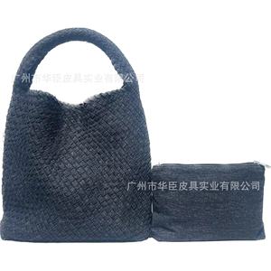 Dropshipping Shopify Snow Denim Tote Bag Woven Shoulder Bag Large Capacity Tie Dye New 2026 Women Handbag - Product Image 5