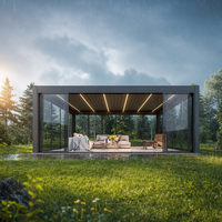 Pergola motorisée en aluminium de haute qualité, facile à assembler, gazebo bioclimatique, éclairage LED en option pour patio extérieur, jardin