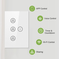 Interrupteur intelligent Wi-Fi numérique réglable pour ventilateur, compatible Google Home, contrôle de vitesse standard US