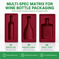 Plateau d'emballage thermoformé anti-rayures en tissu sergé enduit pour coffret cadeau de bouteille de vin de luxe