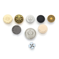 Boutons en alliage de zinc personnalisables en forme, taille et couleur, 20 mm/17 mm, accessoires durables pour vêtements et chapeaux avec impression de logo