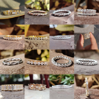 Vente en gros Bagues de fiançailles Bijoux fins pour femmes VVS Eternity Moissanite Diamond Bague en argent sterling 925 plaquée or 18 carats