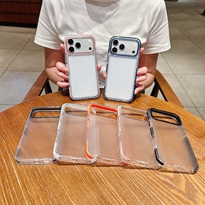 เคสโทรศัพท์กันกระแทกแบบใสลายทางแนวตั้งสำหรับ iPhone 18 17 16 15 14 13 Pro Max ป้องกันการตกกระแทก - Product Image 2