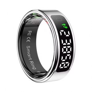 Anneau intelligent R11 avec écran, charge sans fil, contrôle gestuel, moniteur de fréquence cardiaque, compteur de pas, tracker de fitness pour hommes - Product Image 2