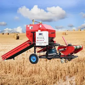 Enfardadeira De Feno Redonda Automática Máquina Enfardadeira De Silagem Máquina De Embalagem De Silagem Para Fazenda Feno pressionando ensacamento