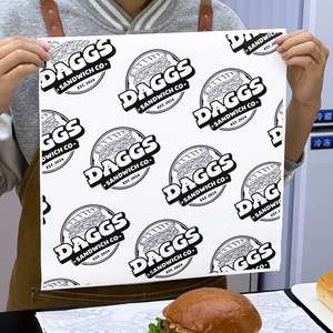 Custom Eco-Friendly Biodegradable Recyclable Disposable Food Grade PE Coated <b>Greaseproof</b> Sandwich Burger Hot Dog Wrapping <b>Paper</b> - Product Image 3