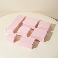 Scatola Portaoggetti Magnetica Rosa Chiaro a Forma di Libro con Coperchio Ribaltabile, Stampa Logo Opzionale, Confezione Semplice per Anelli