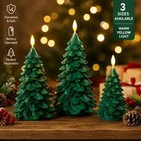 Bougie LED sans flamme réaliste en cire de paraffine, à piles, pour sapin de Noël, vente en gros, pour la décoration de la maison et des fêtes