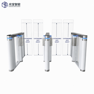 Porte coulissante automatique haute sécurité à vitesse rapide avec hauteur personnalisable, lecteur de carte intelligente, système de contrôle d'accès piétonnier - Product Image 2