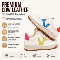 Baskets basses blanches pour femmes avec logo V coloré, chaussures décontractées
