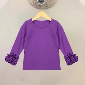 Toptan çocuk kız erkek sonbahar günlük kıyafetler uzun kollu üst gömlek için bebek kız sıcak satış butik bluz