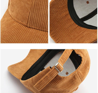 Casquette personnalisée de haute qualité Wins Flying en velours côtelé avec visière incurvée et broderie vintage – Vente en gros OEM ODM