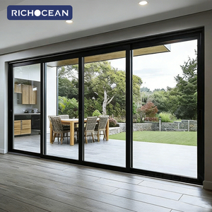 RICHOCEAN <span class=keywords><strong>Puertas</strong></span> <span class=keywords><strong>Corredizas</strong></span> <span class=keywords><strong>de</strong></span> Patio <span class=keywords><strong>de</strong></span> Aluminio con Doble Acristalamiento Personalizadas, Puerta Corrediza <span class=keywords><strong>de</strong></span> Triple <span class=keywords><strong>Vidrio</strong></span> Resistente a Huracanes <span class=keywords><strong>para</strong></span> <span class=keywords><strong>Exteriores</strong></span> - Product Image 1