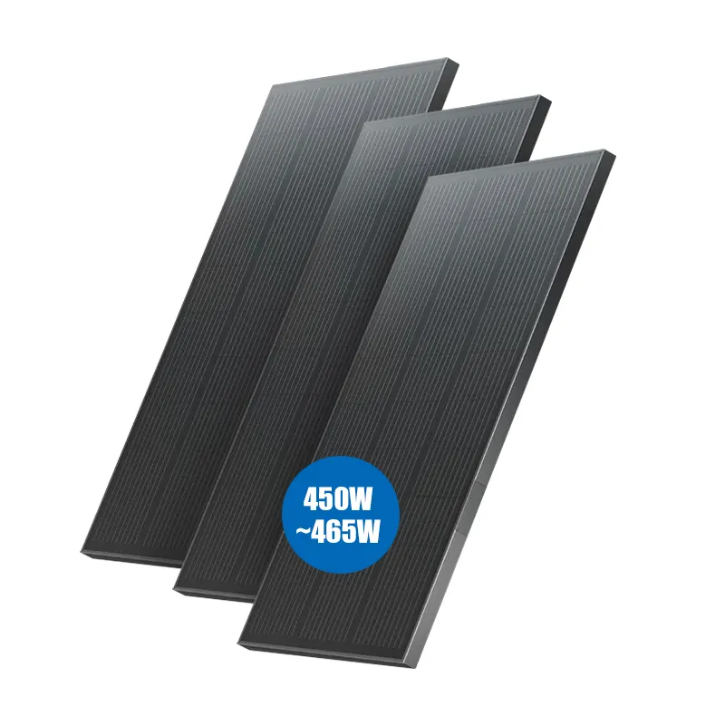 शाइनवर्ल्ड फुल ब्लैक फ्रेम सोलर पैनल सोलर सेल पैनल 450w 455W फ्लेक्सिबल 465W फुल ब्लैक फ्रेम सिस्टम