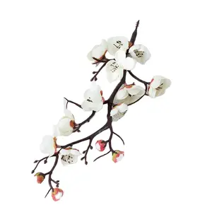 Tanaman bunga buatan bunga sakura jumlah besar baru Fashion Bonsai pohon luar ruangan putih tiruan anggrek besar pohon dan tanaman buatan