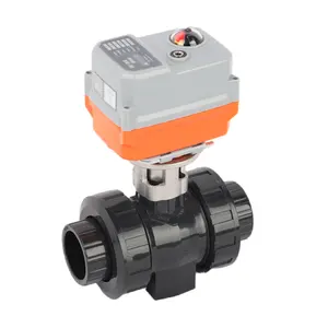 Gf Upvc Kogelkraan Mtd Elektrische Actuator Met Aangepaste SS304 Beugel Valve Controle