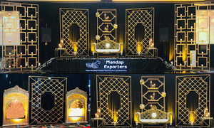 แผงฉากหลังติดผนังรูปเทียนงานแต่งงานพราวแบบทันสมัยกรอบเพชรเป็นประกายสำหรับตกแต่งงานแต่งงานของอินเดียเวทีงานแต่งงานออสเตรเลีย - Product Image 6