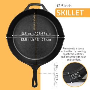 Wholesale Durable Eco-Friendly Non Stick Frying <b>Pan</b> Pre Seasoned Round Cast Iron Skillet for Gas & Induction Stoves - Product Image 3