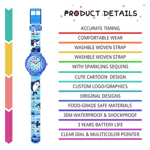 PC 케이스가있는 만화 어린이 석영 시계 31mm 다이얼 직경 만화 디자인의 유행 어린이 시계 - Product Image 5
