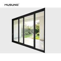 Portes coulissantes de patio modernes en aluminium à rupture de pont thermique, portes de balcon sur mesure à double vitrage trempé, économie d'énergie