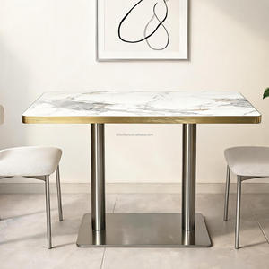 Table de restaurant carrée en métal pour restauration rapide, directement de l'usine de mobilier commercial - Product Image 6