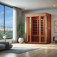 Sauna infrarouge électrique à faible EMF en bois de pruche, modèle moderne pour salon de bien-être, en stock entrepôt USA, Ventes Flash