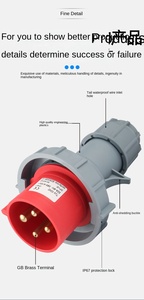 Enchufe de aviación Industrial IP67 impermeable 16A/32A3 núcleo 4 cables 5 orificios conector de acoplamiento macho-hembra - Product Image 4