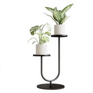 Support à fleurs minimaliste en fer doré avec base en marbre, présentoir pour plantes d'intérieur, design minimaliste pour la décoration de la maison - Product Image 4