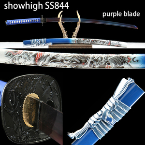 Espada Katana Morada <span class=keywords><strong>Drgon</strong></span> Funcional Hecha a Mano de Alta Calidad, Hecha de Bambú para Colección de Cosplay SS844 - Product Image 1