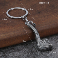 Porte-clés créatif rétro en alliage de zinc, style pipe à tabac 3D, mignon, tendance, écologique, léger, personnalisable OEM