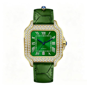 High Quality Luxury <b>Automatic</b> Mechanical Watch Hafl Bust Diamond Moissanite Sport Rectangle Sapphire Crystal <b>Chronograph</b> Tester - Product Image 4