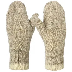 定制私人标签羊毛连指手套，带羊毛衬里手套，户外使用男女针织手套