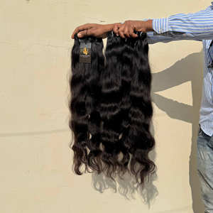 Paquetes de cabello humano rizado recto dibujado doble crudo Proveedor de cabello de templo rizado recto crudo Paquetes de cabello crudo brasileño - Product Image 1