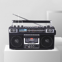 Lecteur de cassettes portable multifonction rétro avec radio FM AM SW pour la maison et la voiture, fente pour carte USB SD, design en plastique