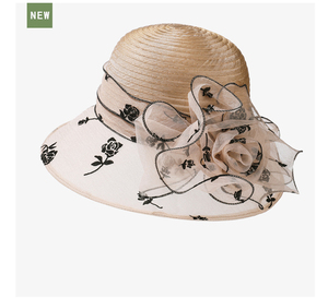 Verano Mujer Flor arco protector solar Kentucky Derby sombreros para mujer Iglesia boda playa gorra de sol - Product Image 5