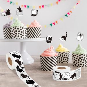 Black &amp; White Cat Waterproof Vinyl Stickers, Cute Cartoon Decals for Scrapbooks, Water Bottles, Party Favors, <strong>Windows</strong> &amp; Luggage - Product Image 5
