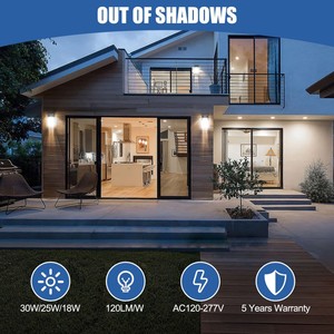 Lampe murale extérieure 30W 3600lm IP65 5000K, étanche, pour jardin, entrée de maison et villa, <span class=keywords><strong>terrasse</strong></span> et balcon, avec économie d'énergie - Product Image 4