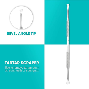 5-Piece Stainless Steel Probe Scaler Tongue Scraping Mouth Mirror <strong>Forceps</strong> Dental Oral Hygiene Dentist Tool Set Instrument - Product Image 4