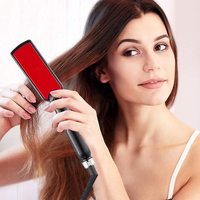Professionnel de haute qualité 38mm en céramique lisseur de cheveux plaque de titane affichage LCD ion négatif automatique surchauffe ménage
